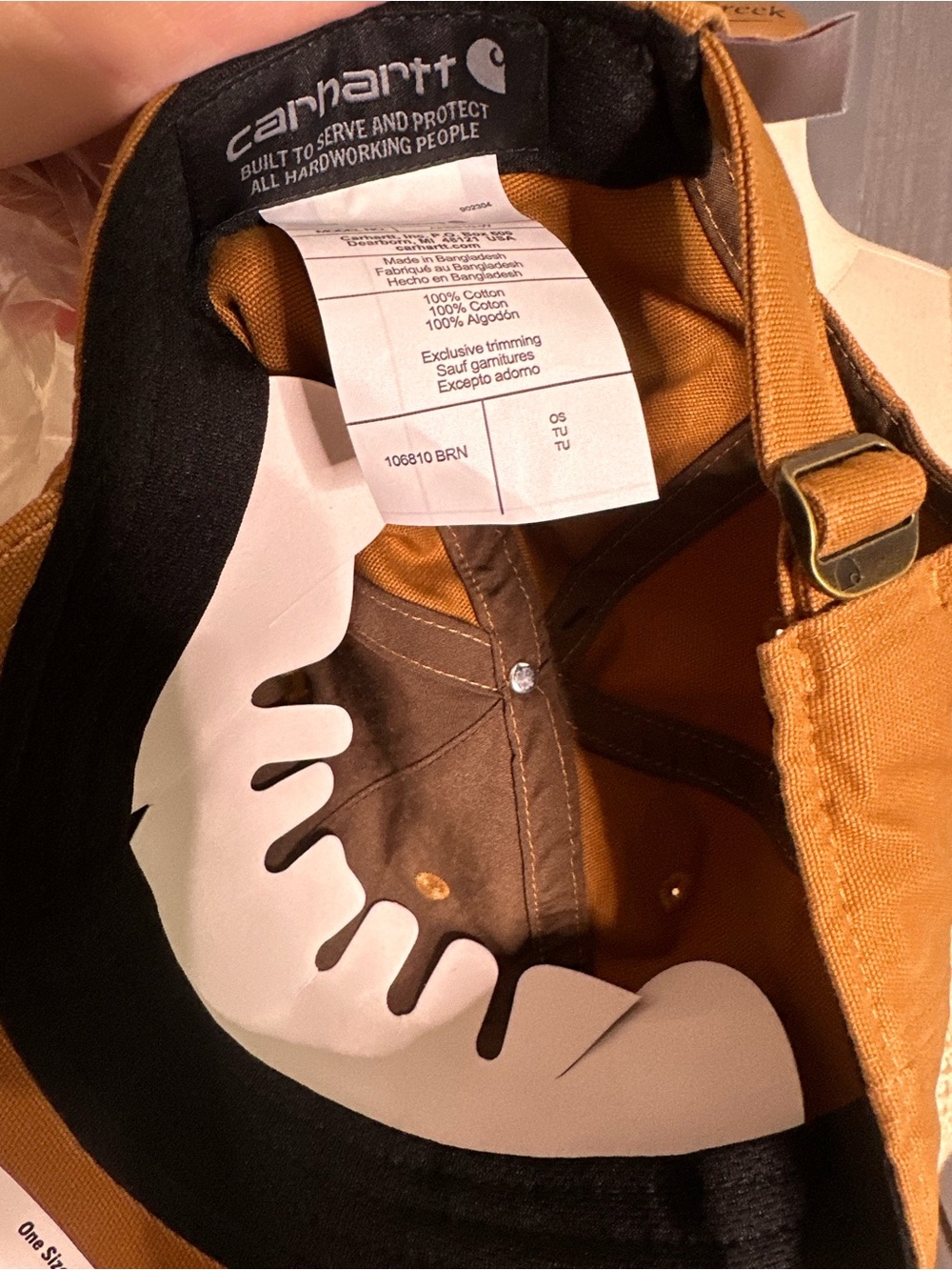 NWT Carhartt Brown Canvas Logo Cap - Picture 3 of 3